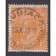 Australian    King George V    4d Orange   Single Crown WMK  Plate Variety 1L46